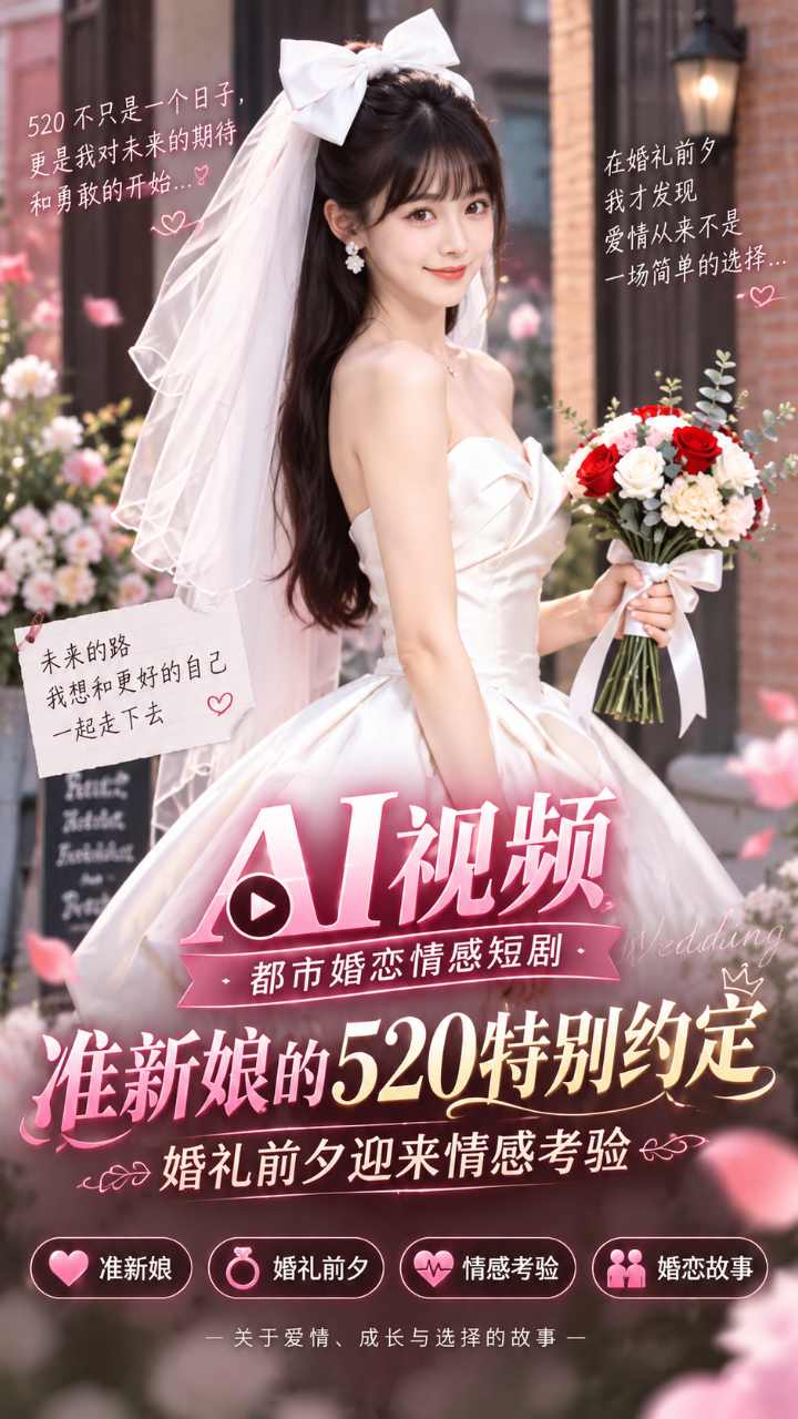 【AI成人视频】准新娘的520特别约定 婚礼前夕迎来情感考验
