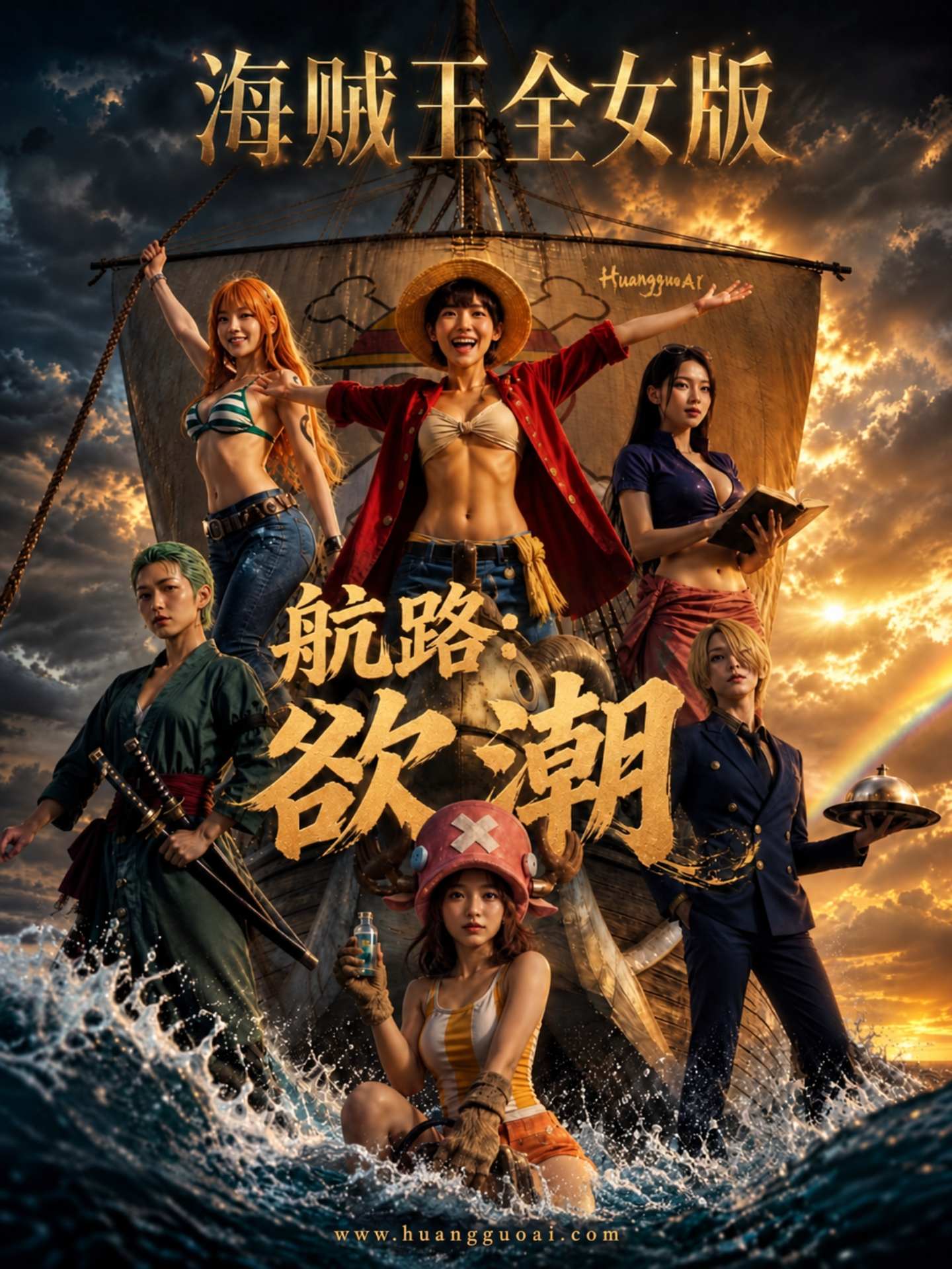 【AI成人短剧】海贼王全女版